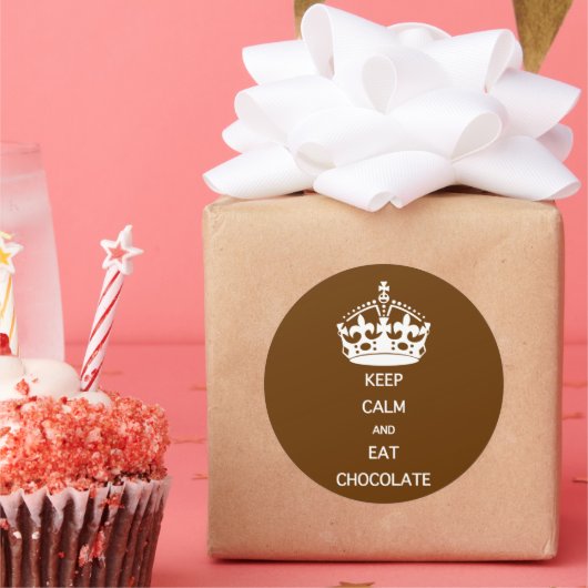 BEWAREN VAN KALMEREAT-CHOCOLAAT RONDE STICKER (Feest)