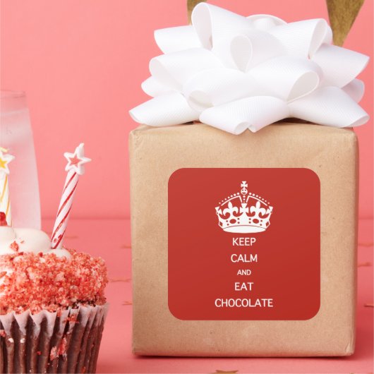 BEWAREN VAN KALMEREAT-CHOCOLAAT VIERKANTE STICKER (Feest)