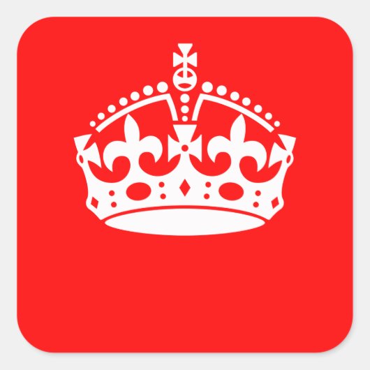 BEWAREN VAN KALMPROWN op rood decor Vierkante Sticker (Voorkant)