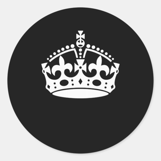 BEWAREN VAN KALMPROWN op zwart decor Ronde Sticker (Voorkant)