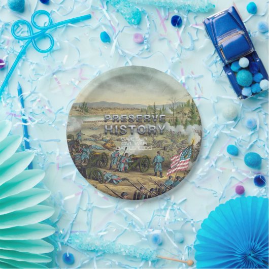 Bewaring van batlefield ABH Civil War Papieren Bordje (Feest)