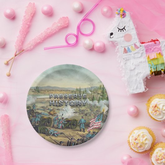 Bewaring van batlefield ABH Civil War Papieren Bordje (Feest)