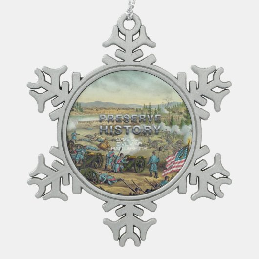 Bewaring van batlefield ABH Civil War Tin Sneeuwvlok Ornament (Voorkant)