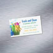 Bewaringsdienst voor het schoonmaken van benodigdh magnetisch visitekaartje (Voorbeeld)