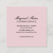 Bewaringsdienst voor het schoonmaken van benodigdh vierkante visitekaartje (Achterkant)