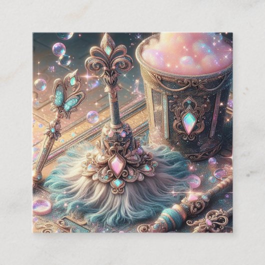 Bewaringsdienst voor het schoonmaken van benodigdh vierkante visitekaartje (Voorkant)