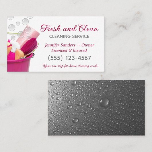 Bewaringsdienst voor het schoonmaken van benodigdh visitekaartje (Voorkant / Achterkant)