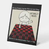 Beweeg daadwerkelijk reclamebord met voetstuk (Voorkant)