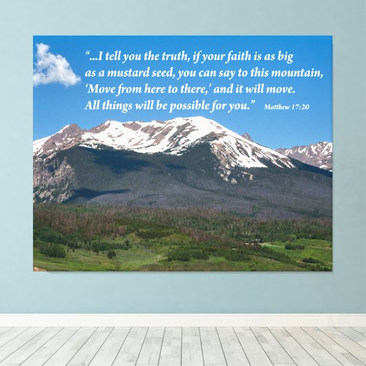 Beweeg dat Inspirerend bergdoek Canvas Afdruk (Insitu (Houten vloer))