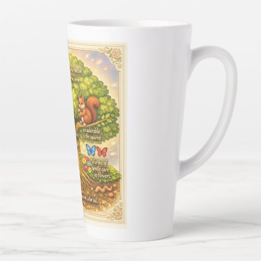 beweeg de hele dag gestaag en induceer vreugde latte mok (Rechts)