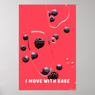 Beweeg met gemak: Midnight Berries & Water Zen Art Poster