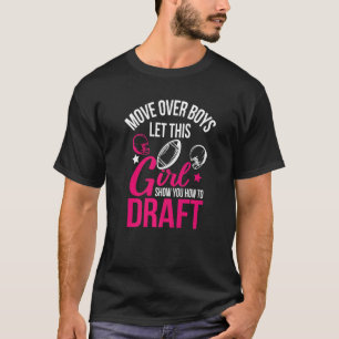 Beweeg over Boys Cute Fantasy Football Women Draft T-shirt