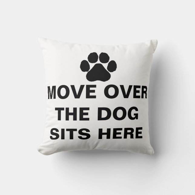 BEWEEG OVER DE HOND ZIT HIER Aangepaste tekst Kussen (Voorkant)