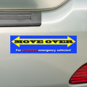 "Beweeg over voor stilstaande noodvoertuigen!" Bumpersticker (Op auto)