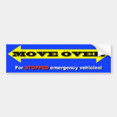"Beweeg over voor stilstaande noodvoertuigen!" Bumpersticker (Voorkant)