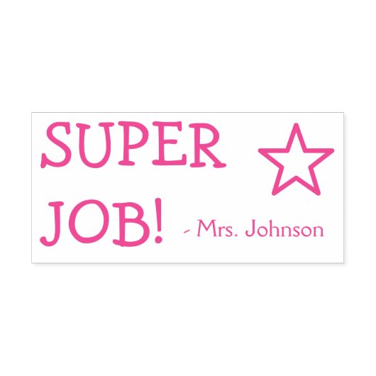 Beweeg "SUPER JOB!" + Tutor Name Rubber Stamp Zelfinktende Stempel (Design)