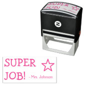 Beweeg "SUPER JOB!" + Tutor Name Rubber Stamp Zelfinktende Stempel (In situ)