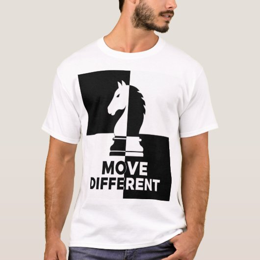 Beweeg Verschillende Schaakpaard T-shirt (Voorkant)