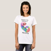 Beweeg zoals niemand kijkt - Grappige regenboogwor T-shirt (Voorkant volledig)