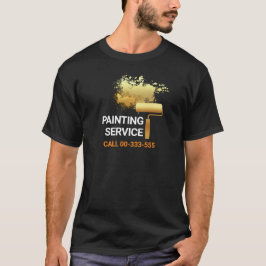 Beweegbare Gouden Borstelverf Splatter T-shirt