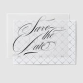 Beweegbare kalligrafie foto overlay Save the date Vellum Uitnodigingen (Offset (Uitnodiging))