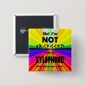 Beweerd Xylophone Vierkante Button 5,1 Cm (Voorkant /achterkant)