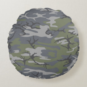 Beweerde uitsnijdende Camo Pillow Rond Kussen