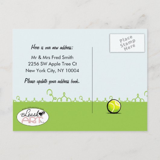 Bewegd Bewegend Cocker Spaniel Nieuw Adres Aankondigingskaart (Achterkant)