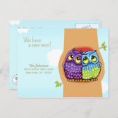 Bewegde Eigenaars van de Nest Nieuw Adres Aankondigingskaart (Voorkant / Achterkant)