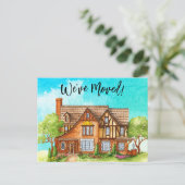 Bewegde Waterverf Bewegende Aankondiging Briefkaart (Staand voorkant)