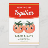 Bewegen in samen aankondiging met tomatenpaar (Voorkant)