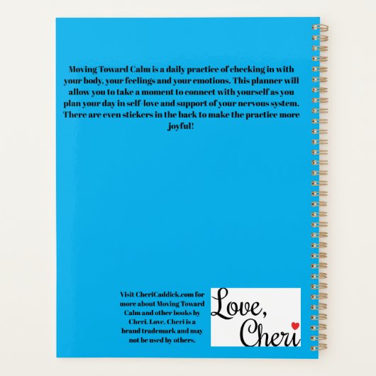 Bewegen naar kalme dagelijkse planner spiraal gebo (Achterkant)