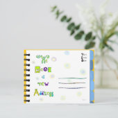 Bewegend Aankondiging Adres Boek F-J Briefkaart (Staand voorkant)
