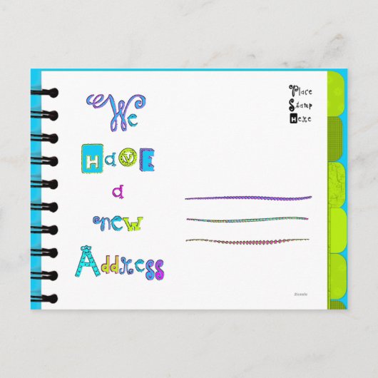 Bewegend Aankondiging Adres Boek 'U-Y' Briefkaart (Achterkant)