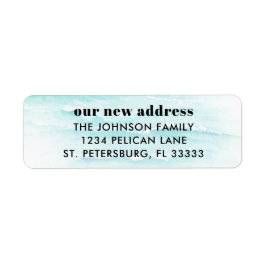 Bewegend Aankondiging Ocean Waves Return Address Etiket