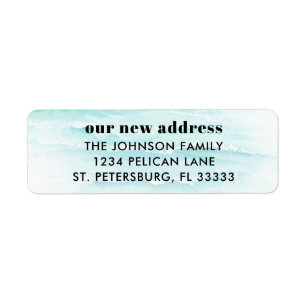 Bewegend Aankondiging Ocean Waves Return Address Etiket