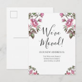 Bewegend Aankondiging Paarse Waterverf Bloemen Briefkaart (Voorkant / Achterkant)