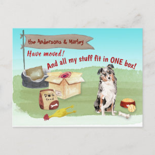 Bewegend Australian Shepherd Dog Ons nieuwe adres  Briefkaart