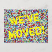 Bewegend briefkaart met kleurrijke snoepjes sprenk (Voorkant)