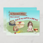 Bewegend bruine Cocker Spaniel Toys Ons nieuwe thu Briefkaart (Voorkant / Achterkant)