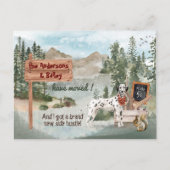 Bewegend Dalmatian Pine Bossen Nieuw Adres Aankondigingskaart (Voorkant)