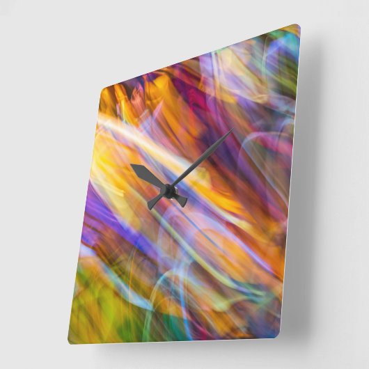 Bewegend gekleurd glas 11 vierkante klok (Hoek)