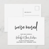 Bewegend Handgeschreven Calligrafie Nieuw Adres Aankondigingskaart (Voorkant / Achterkant)