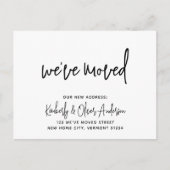 Bewegend Handgeschreven Calligrafie Nieuw Adres Aankondigingskaart (Voorkant)