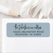 Bewegend het Blauwe Adres van de Aankondiging van  Etiket (Insitu)