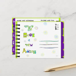 Bewegend het Boek P-T van het Adres van de Aankond Aankondigingskaart