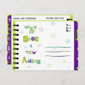 Bewegend het Boek P-T van het Adres van de Aankond Aankondigingskaart (Voorkant / Achterkant)