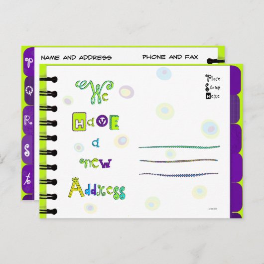 Bewegend het Boek P-T van het Adres van de Aankond Aankondigingskaart (Voorkant / Achterkant)