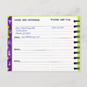 Bewegend het Boek P-T van het Adres van de Aankond Aankondigingskaart (Achterkant)