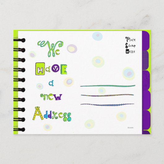 Bewegend het Boek P-T van het Adres van de Aankond Aankondigingskaart (Voorkant)